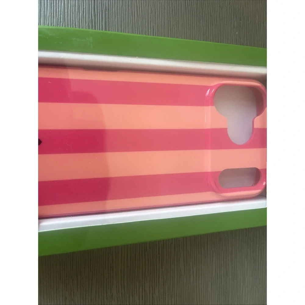 Kate Spade iPhone 17 Pro Max Protective Striped Case MagSafe Orange Red NIB